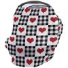 Baby Car Seat Covers Valentine's Day Red Heart Buffalo Plaid Black White Nursing Covers Breastfeeding Scarf Soft Stretchy Carseat Canopy Cover Shopping Cart Cover Stroller Covers for Baby Girls Boys view 1