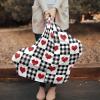 Baby Car Seat Covers Valentine's Day Red Heart Buffalo Plaid Black White Nursing Covers Breastfeeding Scarf Soft Stretchy Carseat Canopy Cover Shopping Cart Cover Stroller Covers for Baby Girls Boys view 2