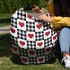 Baby Car Seat Covers Valentine's Day Red Heart Buffalo Plaid Black White Nursing Covers Breastfeeding Scarf Soft Stretchy Carseat Canopy Cover Shopping Cart Cover Stroller Covers for Baby Girls Boys view 4