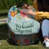 Baby Car Seat Covers Spring Beautiful Flower Bud Blooms Cyan Buffalo Check Plaid Nursing Covers Breastfeeding Scarf Soft Stretchy Carseat Canopy Cover Shopping Cart Cover Stroller Covers for Newborn view 4