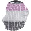Baby Car Seat Covers Modern Geometric Zig Zag Pink Gray Pattern Nursing Covers Breastfeeding Scarf Soft Stretchy Carseat Canopy Cover Shopping Cart Cover Stroller Covers for Baby Girls Boys view 1