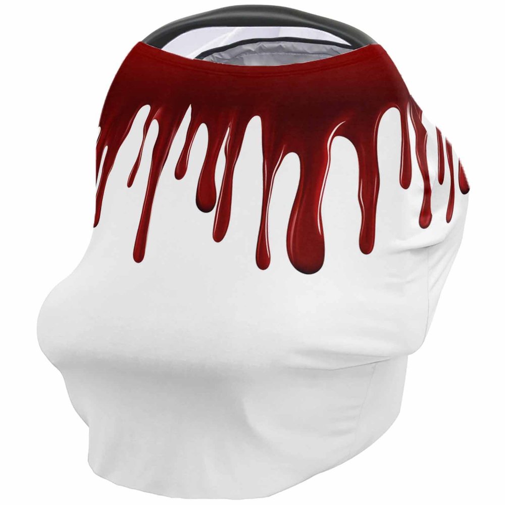 Baby Car Seat Covers Halloween Blood Flowing Nursing Covers Breastfeeding Scarf Soft Stretchy Carseat Canopy Cover Shopping Cart Cover Stroller Covers for Baby Girls Boys