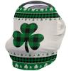 Baby Car Seat Covers St.Patrick's Day Shamrocks Green Buffalo Plaid Nursing Covers Breastfeeding Scarf Soft Stretchy Carseat Canopy Cover Shopping Cart Cover Stroller Covers for Baby Girls Boys view 1