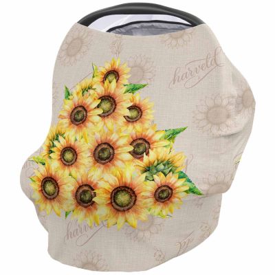 Baby Car Seat Covers Sunflower Nursing Covers Breastfeeding Scarf Soft Stretchy Carseat Canopy Cover Shopping Cart Cover Stroller Covers for Baby Girls Boys