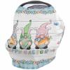 Baby Car Seat Covers Easter Eggs Rabbits Gnomes Blue Plaid White Wood Board Nursing Covers Breastfeeding Scarf Soft Stretchy Carseat Canopy Cover Shopping Cart Cover Stroller Covers for Newborn view 1