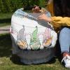 Baby Car Seat Covers Easter Eggs Rabbits Gnomes Blue Plaid White Wood Board Nursing Covers Breastfeeding Scarf Soft Stretchy Carseat Canopy Cover Shopping Cart Cover Stroller Covers for Newborn view 4