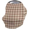 Baby Car Seat Covers Autunm Brown Lattice Nursing Covers Breastfeeding Scarf Soft Stretchy Carseat Canopy Cover Shopping Cart Cover Stroller Covers for Baby Girls Boys view 1