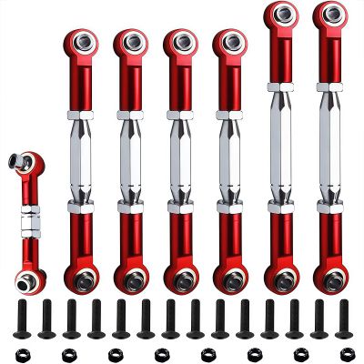 (2025 Upgrade) 78-108mm Stainless Steel Turnbuckles/Camber Link for 1/10 Traxxas Slash 4X4 VXL/Rustler 4X4 VXL/Stampede 4X4 VXL/Hoss 4X4 VXL,RC Car Hops Up Parts(Red)