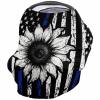 Baby Car Seat Covers Black and White Sunflower The Flag of America Nursing Covers Breastfeeding Scarf Soft Stretchy Carseat Canopy Cover Shopping Cart Cover Stroller Covers for Baby Girls Boys view 1
