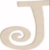 9 Inch Wooden Letters Curlz J Monogram Inital, Unfinished Girl Alphabet Nursery Decor Letter, Paintable Wall Art DIY view 1