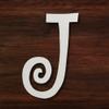 9 Inch Wooden Letters Curlz J Monogram Inital, Unfinished Girl Alphabet Nursery Decor Letter, Paintable Wall Art DIY view 3