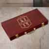 Personalized Rosewood Finish 300 Chip Poker Set with Name view 1