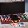 Personalized Rosewood Finish 300 Chip Poker Set with Name view 2