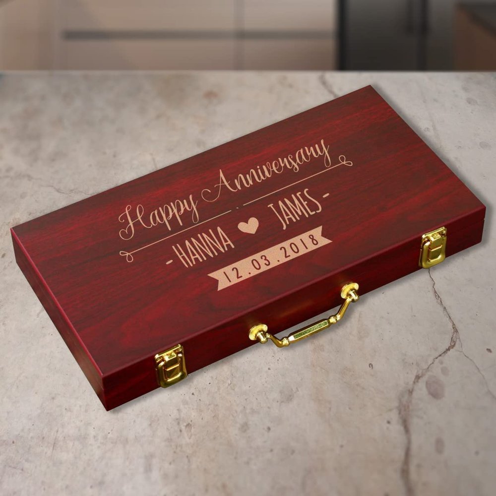 Personalized Anniversary Poker Set, Custom 300 Chip Poker Set for Him, Poker Anniversary Gifts