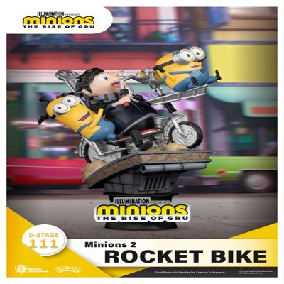 Beast Kingdom Minions: The Rise of Gru: Rocket Bike DS-111 D-Stage Statue, Multicolor