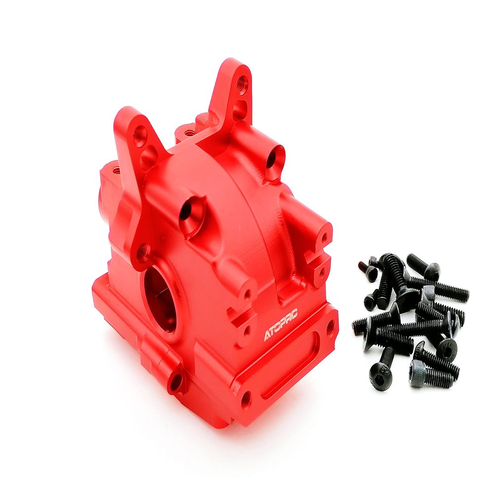 ATOPRC Aluminum Front Transmission Case for Losi 5ive-T/B and Mini (Red)