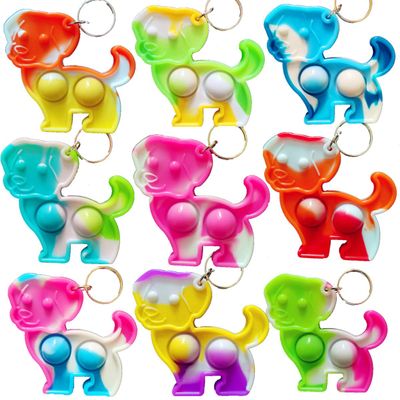 HOZKEAP 20 Packs Bulk Dog Puppy Mini pop Fidget Keychain Gifts for Boys and Girls Kids Birthday Party Favors Supplies and Classroom Prize