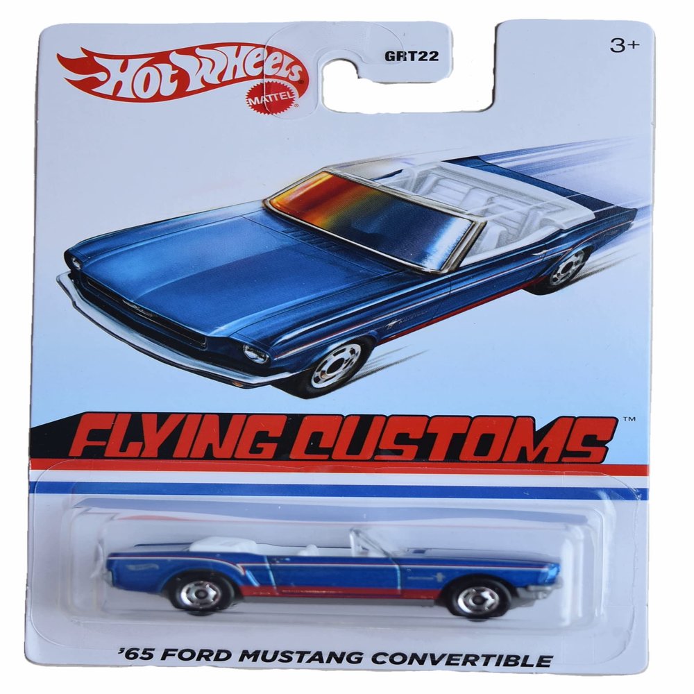 Hot Wheels '65 Ford Mustang Convertible, Flying Customs - Blue