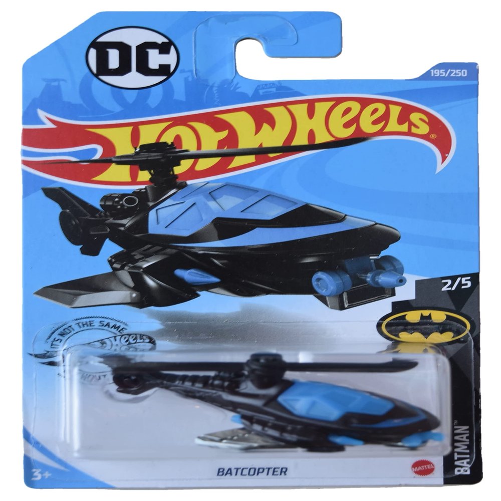 Hot Wheels Batcopter, Batman 2/5 - Black/Blue 195/250
