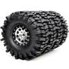 HOBBYSOUL 120mm Tall 1.9 Mud Slingers T8 Tires Tyres Mounted on Aluminum 1.9 Beadlock Wheels for 1/10 RC TRX4 SCX10 Gen8 Upgrades, (4-Pack, HS700570) view 1