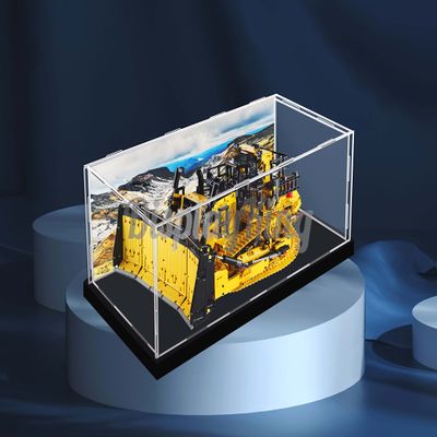Acrylic Display case Compatible with App-Controlled Cat D11 Bulldozer 42131 (Model Set is not Included) (with Theme Background)