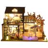 WonDerfulC 3D Wooden Miniature Dollhouse Kit New Chinese Courtyard Villa Model DIY Christmas Crafts Wood Toy Handcraft Artwork for Adults (with dust Cover) view 2