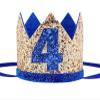 Socub Birthday Crown Headbands for Baby Boy - Golden Blue 4th Birthday Party Supplies view 1