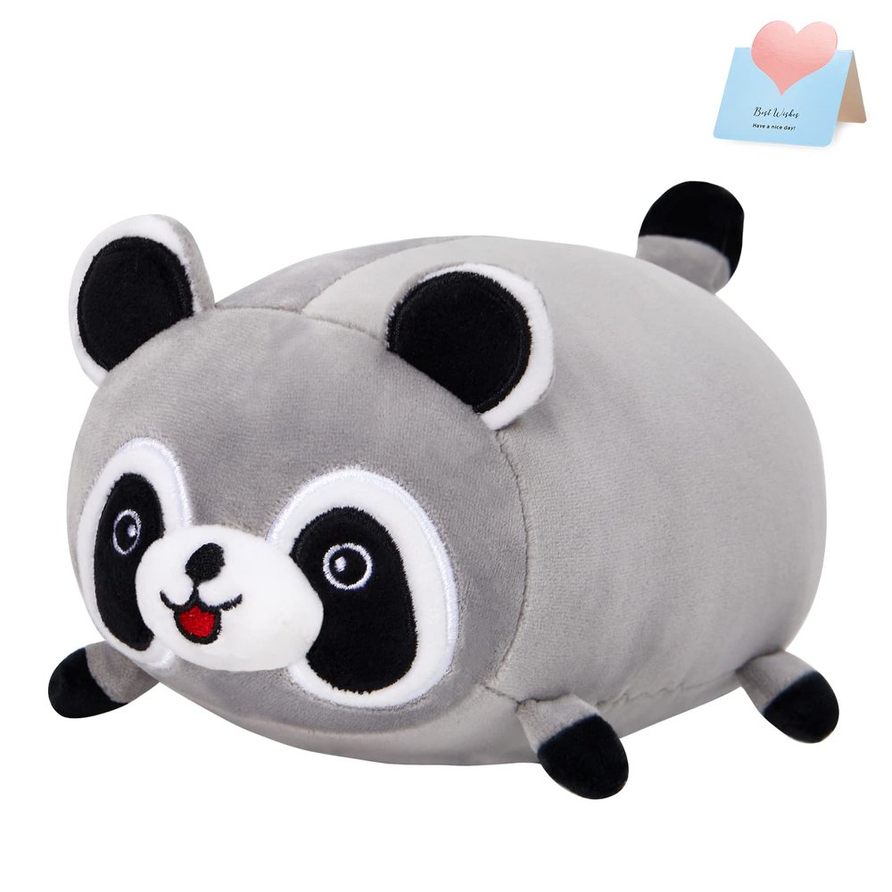 CozyWorld 14'' Raccoon Plush Stuffed Animals Stackable Plushie Squishy Racoon Pillow Special Day Holiday Birthday Gifts for Kids Boys Girls