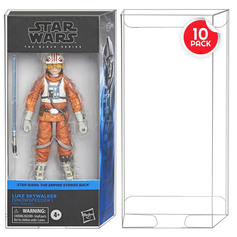 EVORETRO Display Protector Case for Star Wars Black Series with Angled Corner Action Figure Box - 6 Inch Angled Corner PET Plastic Clear Case, 0.40MM Thick, Scratch Resistant, Dustproof (10 Pack)