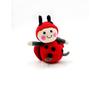 Pebble Fair Trade Handmade Crochet Cotton Ladybird Rattle-red view 1