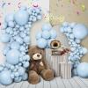 115 Pcs Macaron Blue Balloons Arch Kit 12inch 5inch 10inch 18inch Pastel Light Blue Balloon Garland Kit for Birthday Baby Boy Shower Decorations Wedding view 1
