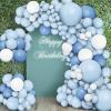 115 Pcs Macaron Blue Balloons Arch Kit 12inch 5inch 10inch 18inch Pastel Light Blue Balloon Garland Kit for Birthday Baby Boy Shower Decorations Wedding view 4