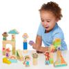 CoComelon JJ & Friends Wood Block Set, 30-Pieces, Recycled Wood, Officially Licensed Kids Toys for Ages 18 Month by Just Play view 2