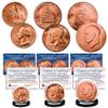 1976 Bicentennial Genuine Rose Gold Plated U.S. Coin Set JFK Half Dollar / IKE Dollar / Quarter Dollar 3-Coin Collection view 1