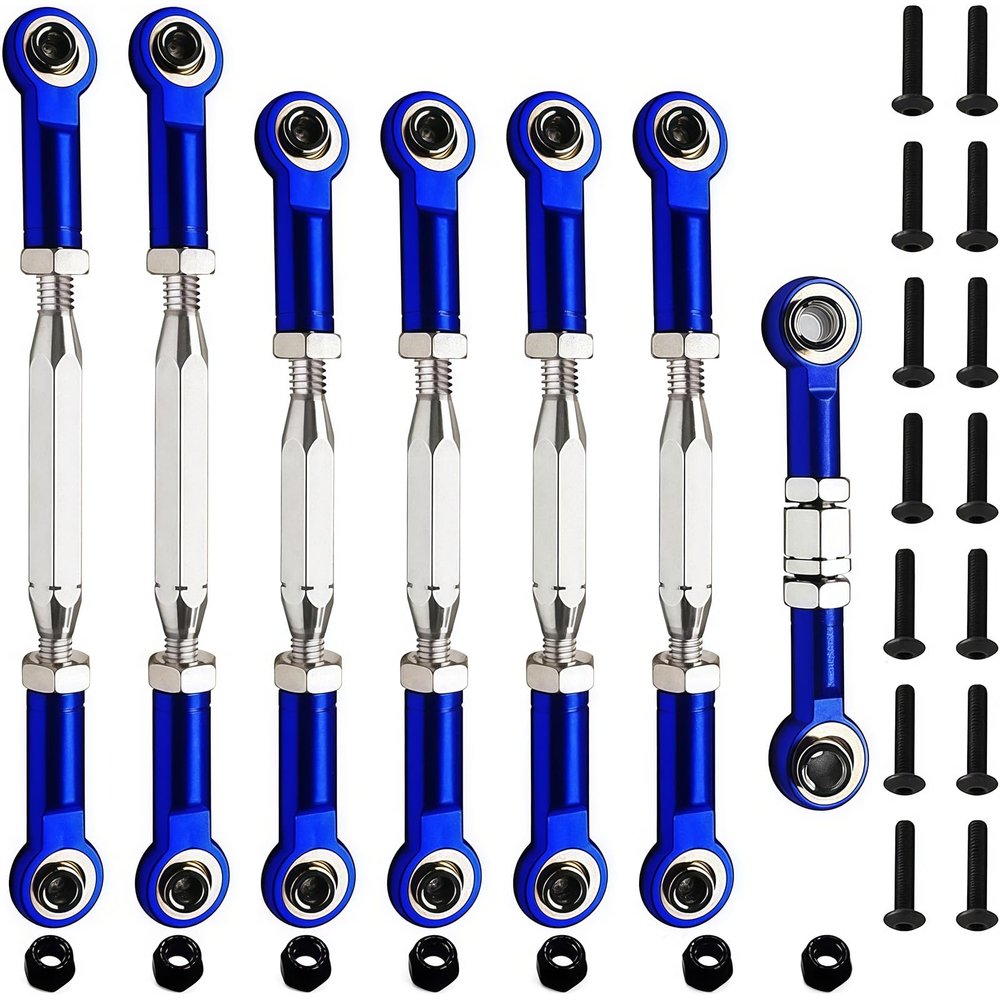 (2025 Upgrade) 78-108mm Stainless Steel Turnbuckles/Camber Link for 1/10 Traxxas Slash 4X4 VXL/Rustler VXL 4X4 /Stampede 4X4 VXL/Hoss 4X4 RC Car Hops Up Parts(Blue)