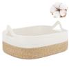 ABenkle Small Storage Basket with Handles, Cotton Rope Woven Dog Cat Toy Bin, Decorative Shelves Closet Organizing for Nursery Laundry Bedroom Bathroom, 14.2''x 11''x 5.1'' view 1