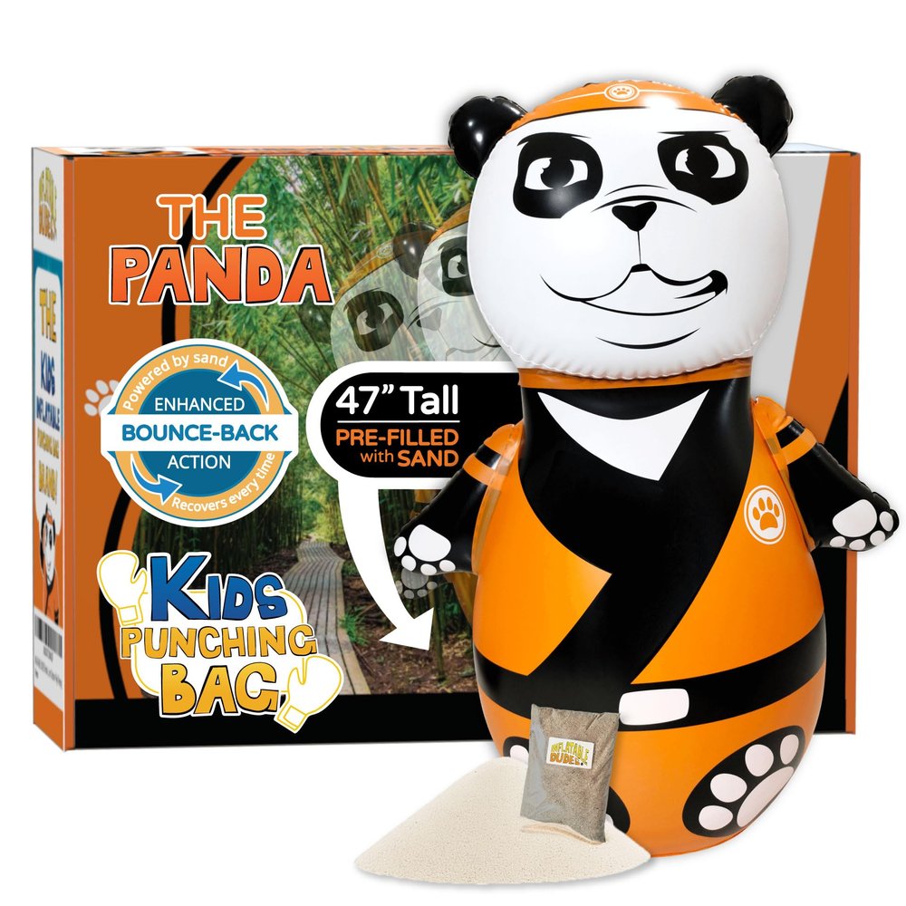 INFLATABLE DUDES Panda Toy 47 Inches -Kids Punching Bag | Already Filled with Sand| Bop Bag | Inflatable Animal | Panda Gift -Indoor Outdoor | Panda Party Decorations | Punching Bag for Kids- (Bambam)