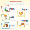 Coogam Wooden Short Vowel Reading Letters Sorting Spelling Games, Site CVC Words Learning Flashcards Alphabet Puzzle Montessori Educational Toy Gift for Kids 3 4 5 Years Old view 3