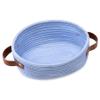 ABenkle Small Woven Basket, Mini Cotton Rope Storage Basket, Tiny Easter Basket, Shelf Basket, Oval Decorative Toy Dog Cat Basket for Nursery, Empty Gift Basket, 9.4" x 5.9" x 3.9" XS view 1