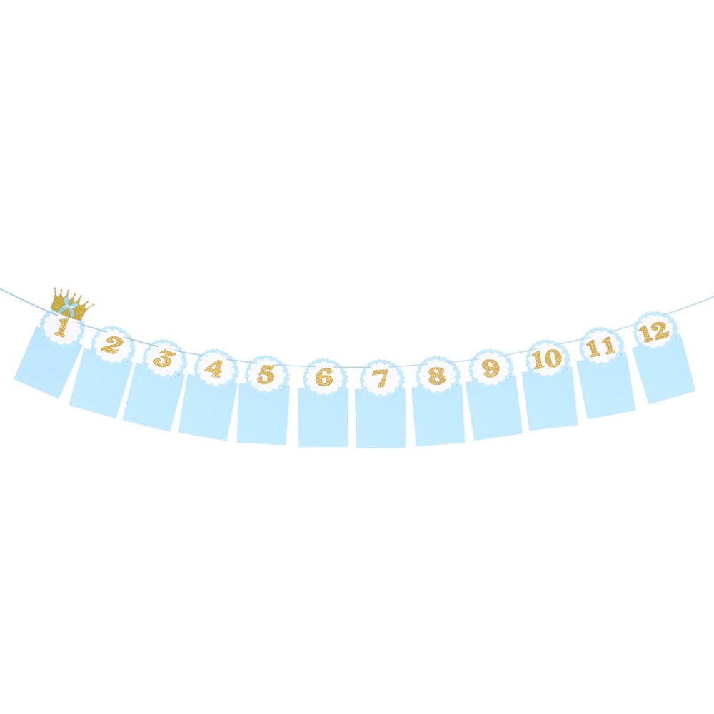 1set Happy Birthday Photo Banner for First Year Themed Growth Frame Decoration for Birthday Celebration Tear Resistant Material for Use