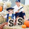 4pcs 7x13.8 Inches Canvas Money Bags - Costume Money Bag Prop with Dollar Sign, Money Sacks for Halloween Bank Robber Pirate Cowboy Cosplay Theme Party view 4