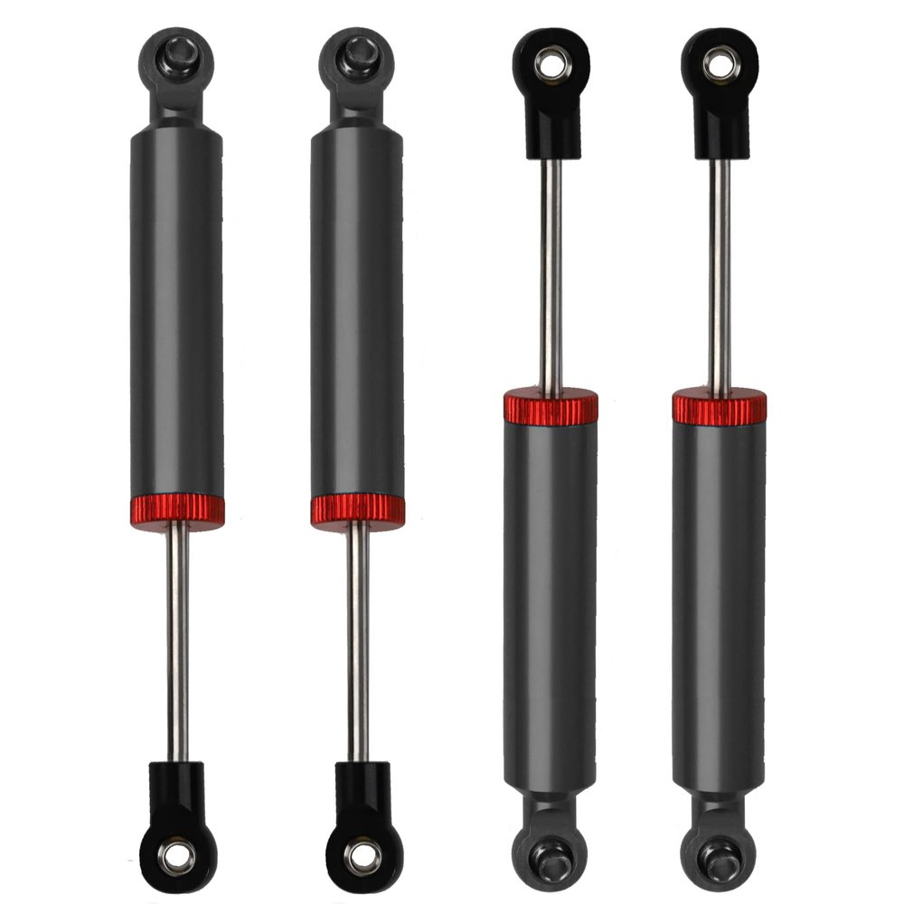 4Pcs RC Car Shocks Shock Absorber Internal Spring Shocks Damper Upgrade Parts Compatible with Axial SCX10 Traxxas TRX4 Redcat Tamiya 1/10 RC Crawler (Hole Distance:90mm, Black)