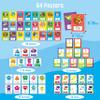 64 PCS Educational Cards, Laminated Water/Tear Proof Preschool Learning Posters Include Alphabet Numbers Colors & 2D/3D Shapes, Kindergarten Preschool Early Education Cards Home Classroom Decorations view 2