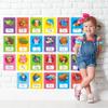 64 PCS Educational Cards, Laminated Water/Tear Proof Preschool Learning Posters Include Alphabet Numbers Colors & 2D/3D Shapes, Kindergarten Preschool Early Education Cards Home Classroom Decorations view 4