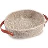 ABenkle Small Woven Basket, Mini Cotton Rope Storage Basket, Tiny Easter Basket, Shelf Basket, Oval Decorative Toy Dog Cat Basket for Nursery, Empty Gift Basket, 9.4" x 5.9" x 3.9" XS view 1