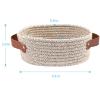 ABenkle Small Woven Basket, Mini Cotton Rope Storage Basket, Tiny Easter Basket, Shelf Basket, Oval Decorative Toy Dog Cat Basket for Nursery, Empty Gift Basket, 9.4" x 5.9" x 3.9" XS view 2
