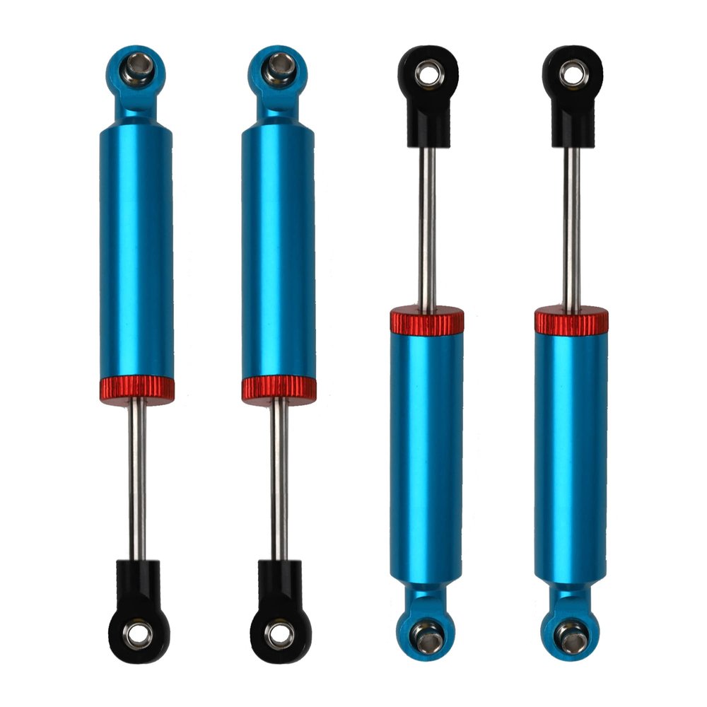 4Pcs RC Car Shocks Shock Absorber Internal Spring Shocks Damper Upgrade Parts Compatible with Axial SCX10 Traxxas TRX4 Redcat Tamiya 1/10 RC Crawler (Hole Distance:90mm, Blue)
