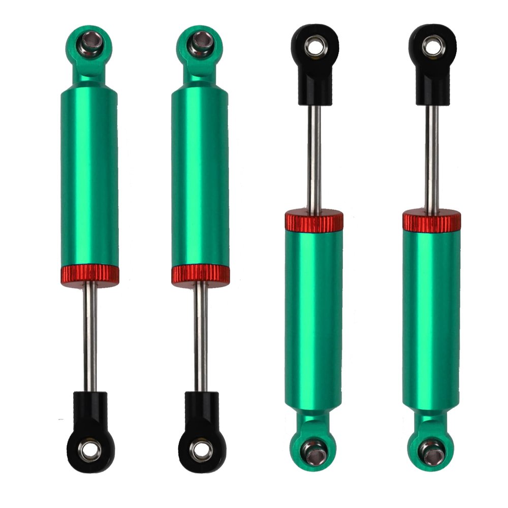 4Pcs RC Car Shocks Shock Absorber Internal Spring Shocks Damper Upgrade Parts Compatible with Axial SCX10 Traxxas TRX4 Redcat Tamiya 1/10 RC Crawler (Hole Distance:90mm, Green)