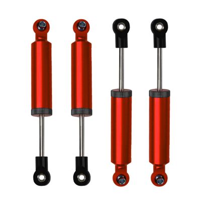 4Pcs RC Car Shocks Shock Absorber Internal Spring Shocks Damper Upgrade Parts Compatible with Axial SCX10 Traxxas TRX4 Redcat Tamiya 1/10 RC Crawler (Hole Distance:90mm, Red)