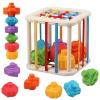 Baby Sensory Shape Sorter Blocks Toy, Activity Cube Bins, Montessori Educational Learning Fine Motor Skills Toys for Babies Toddlers 6 12 18 Months Age 1 2 3 One Two Year Old Boys Girls Gifts view 1